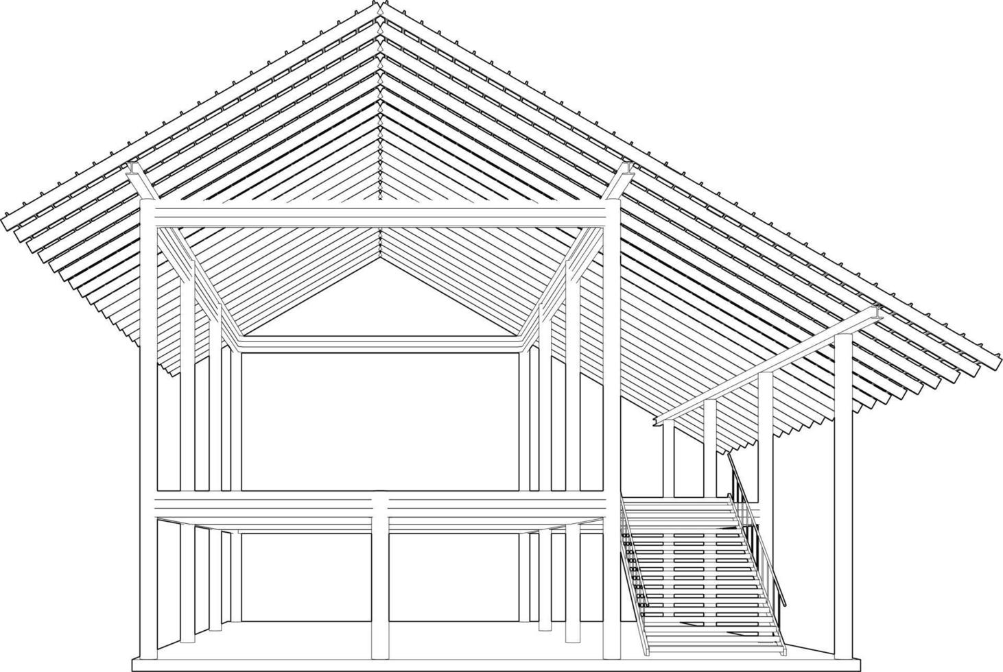 3D illustration of building structure vector