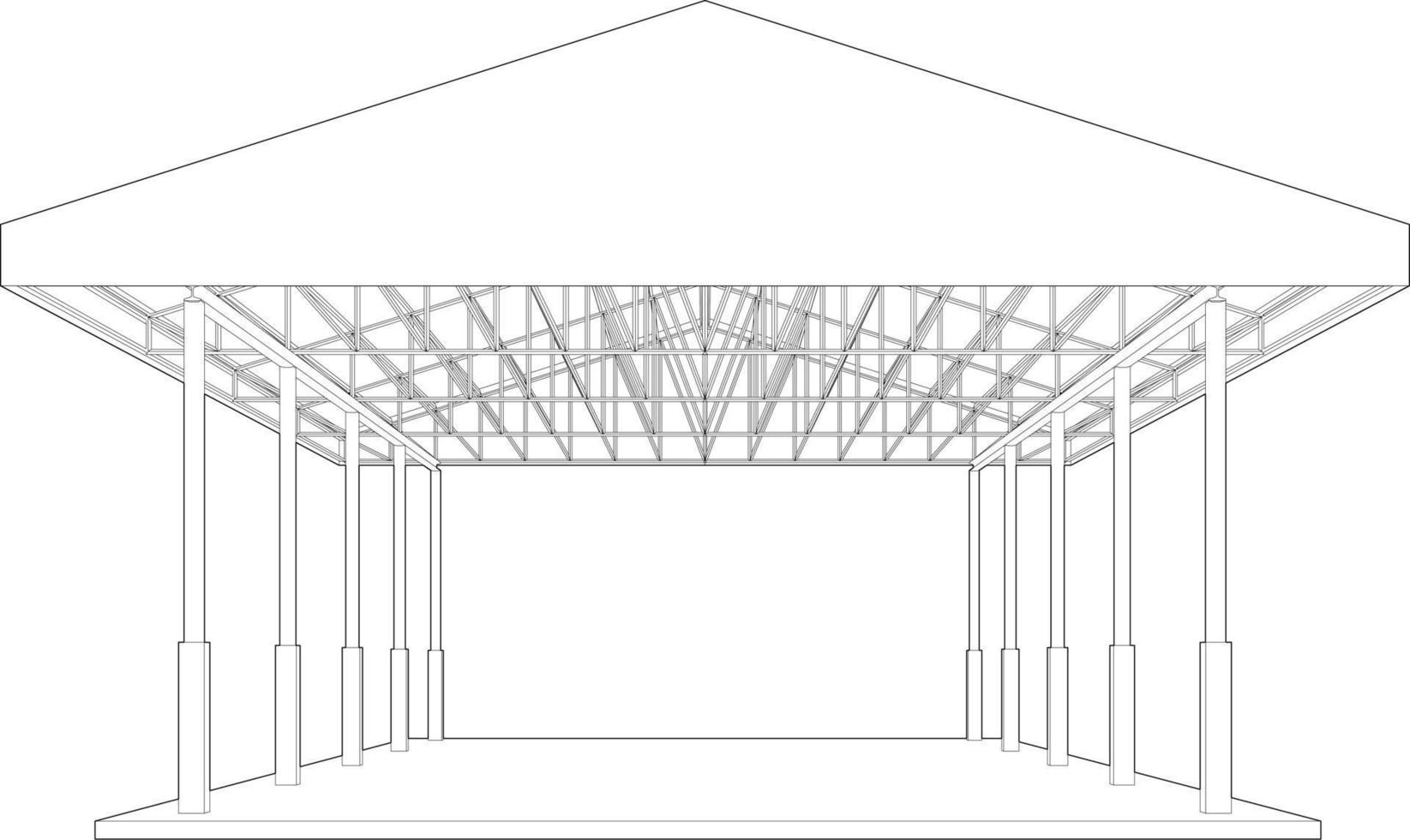 3D illustration of building structure vector