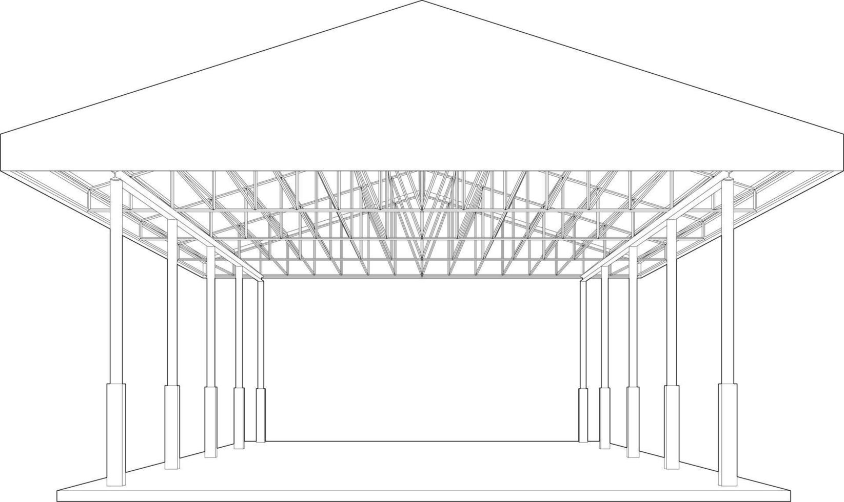 3d ilustración de edificio estructura vector