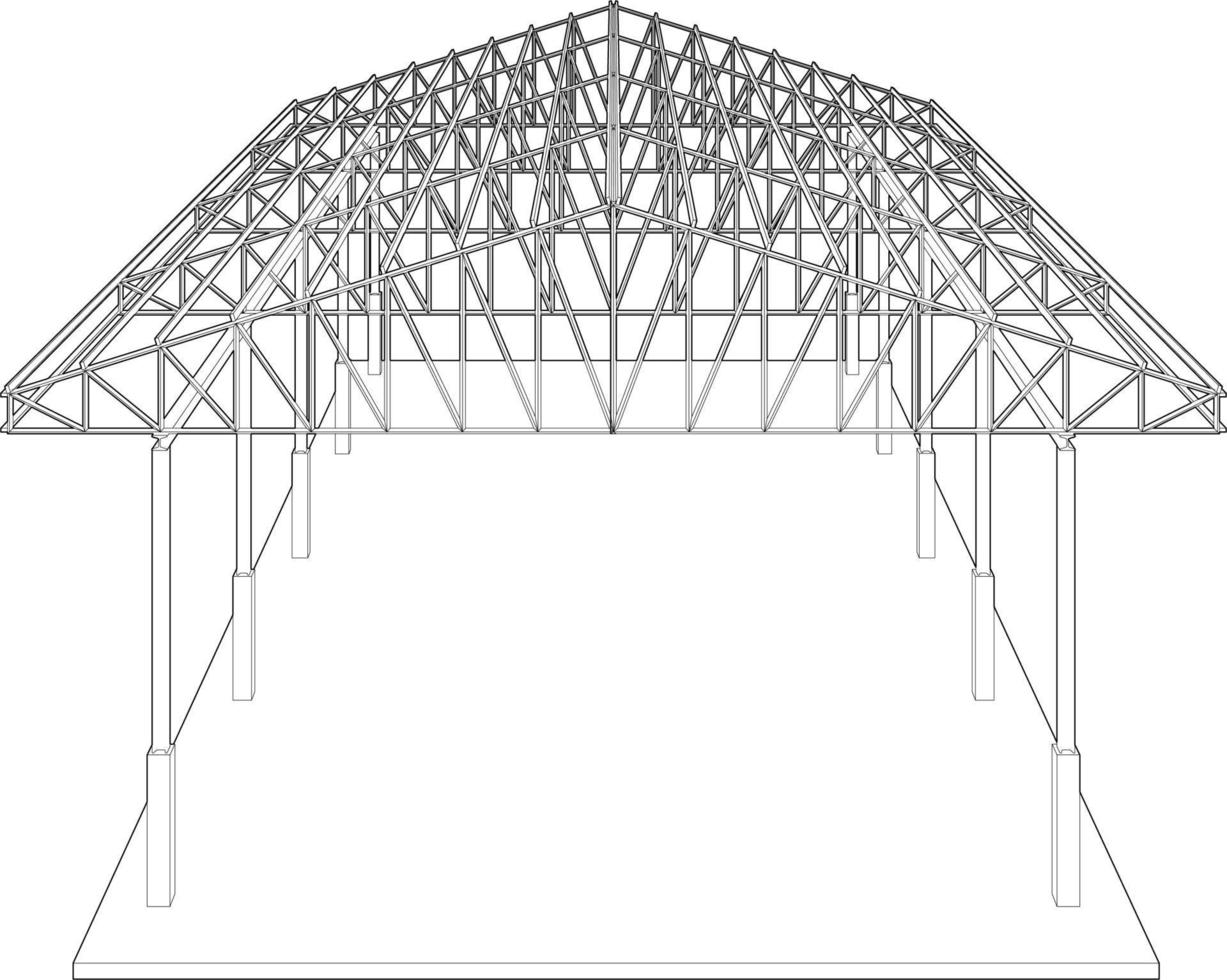 3d ilustración de edificio estructura vector