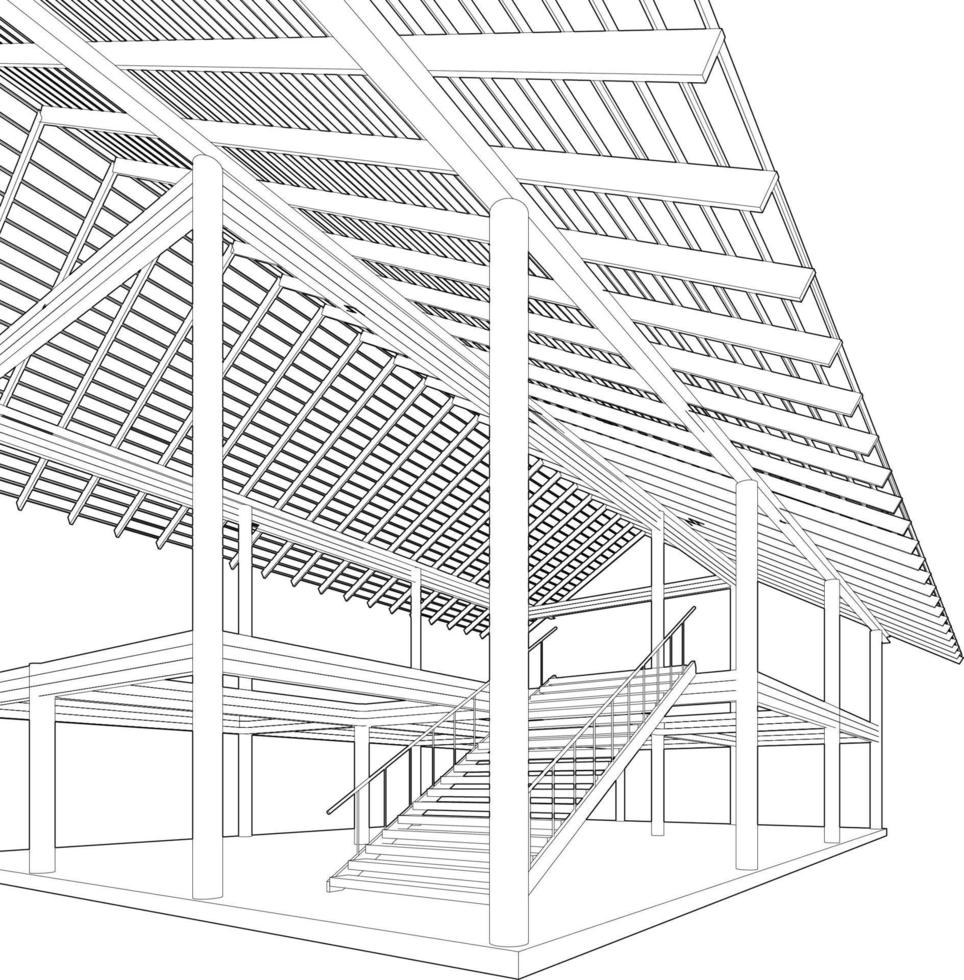 3d ilustración de edificio estructura vector