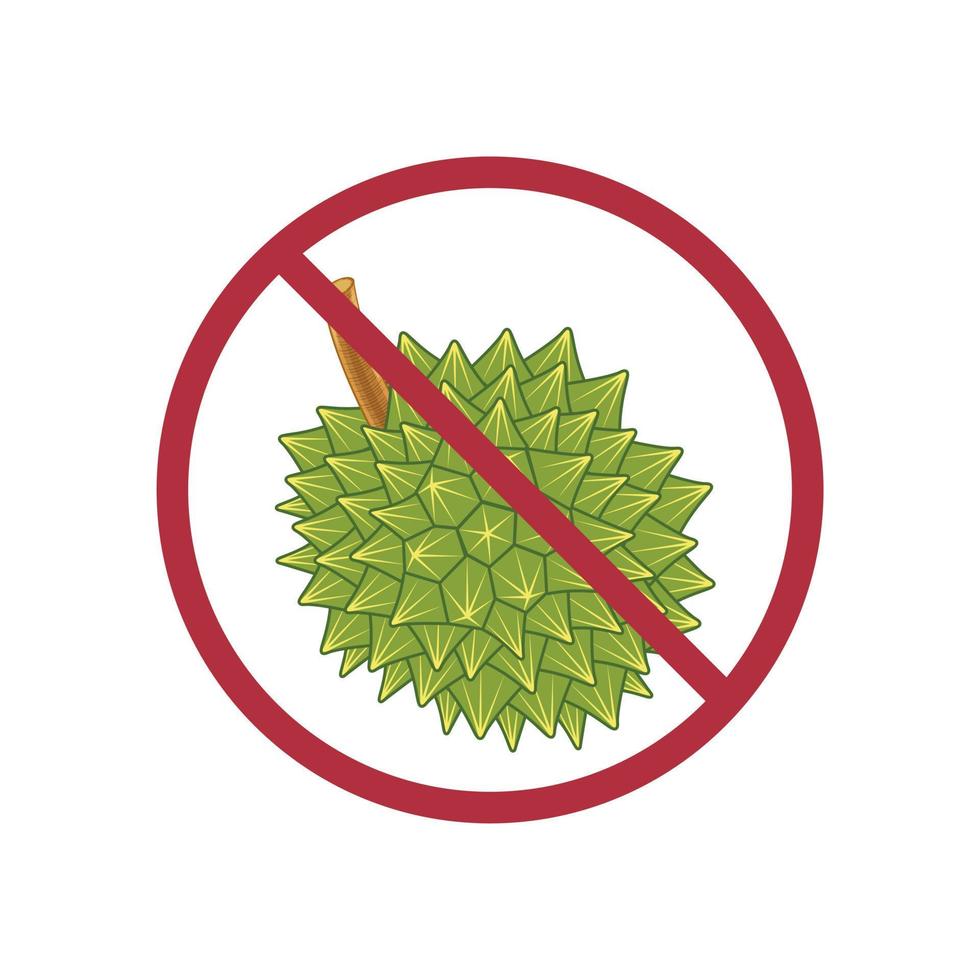 ilustración de un prohibición firmar con Durian fruta. Durian Fruta en prohibición signo. vector