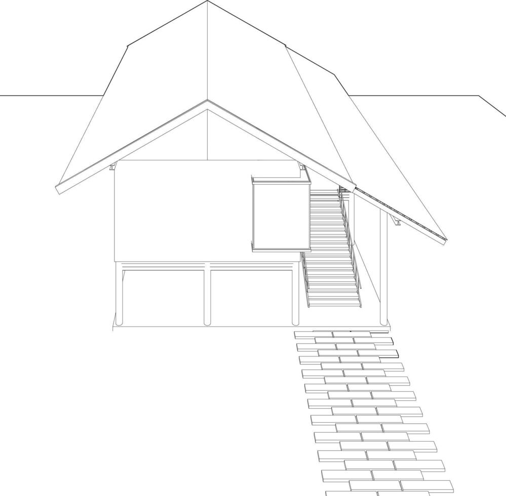 3D illustration of building project vector