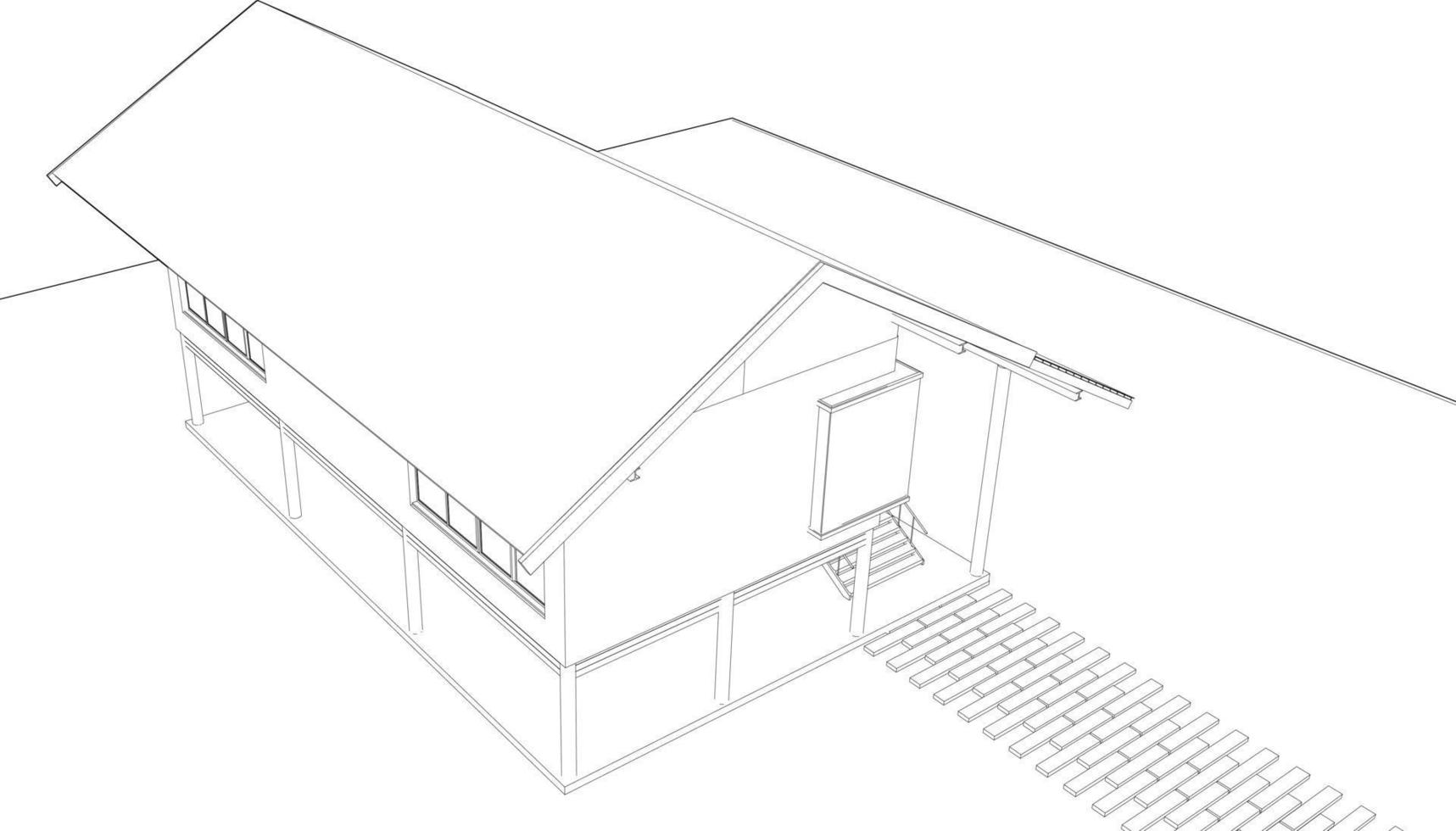 3D illustration of building project vector