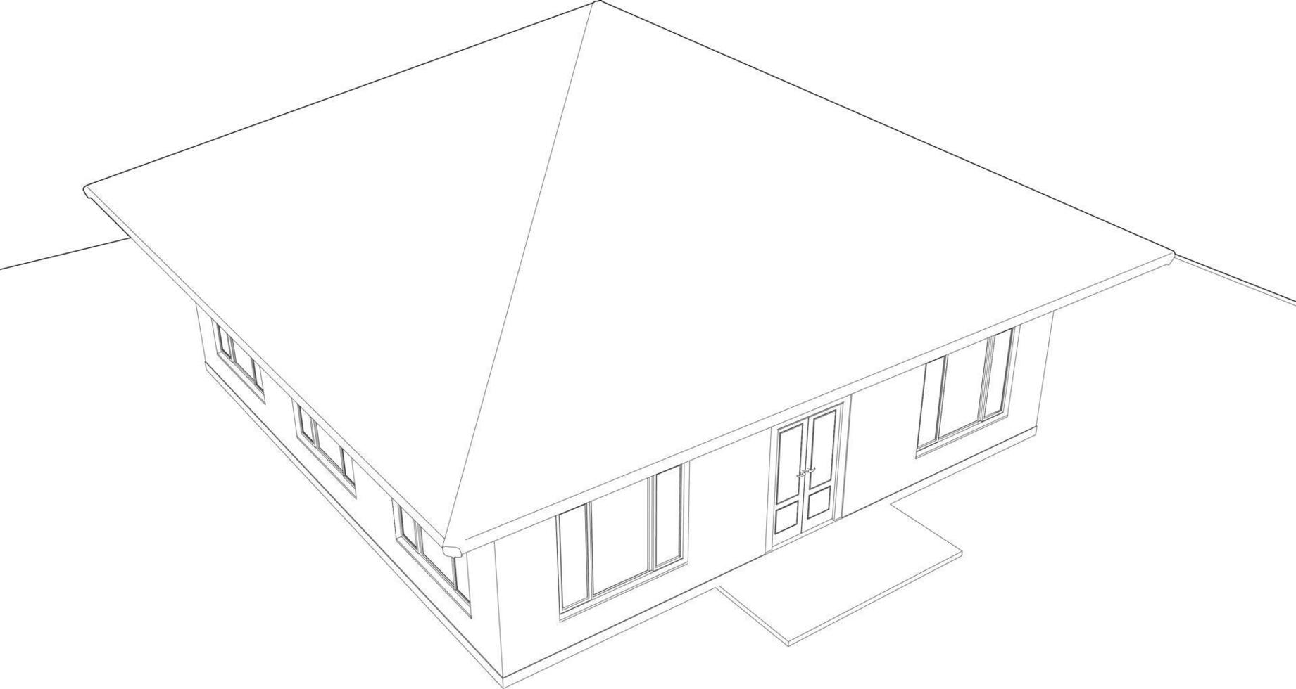 3D illustration of building project vector