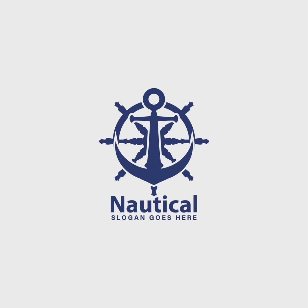 náutico marinero logotipo, azul marino marina logo sencillo diseño vector