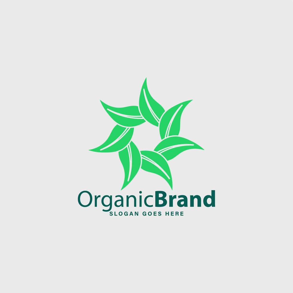 organic eco leaf company modern logo vector