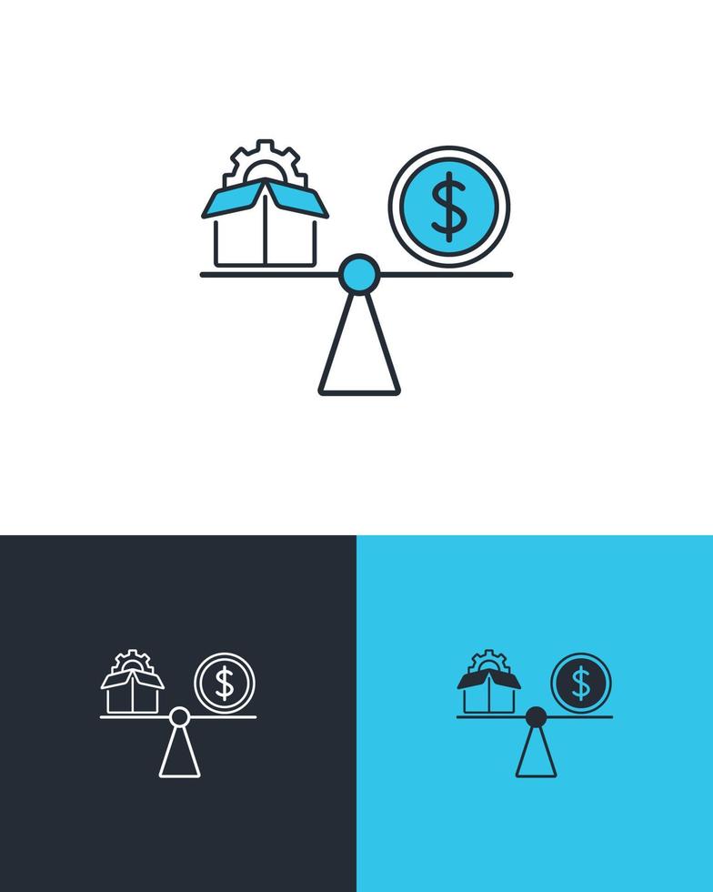 Value and Price Balance Icon vector