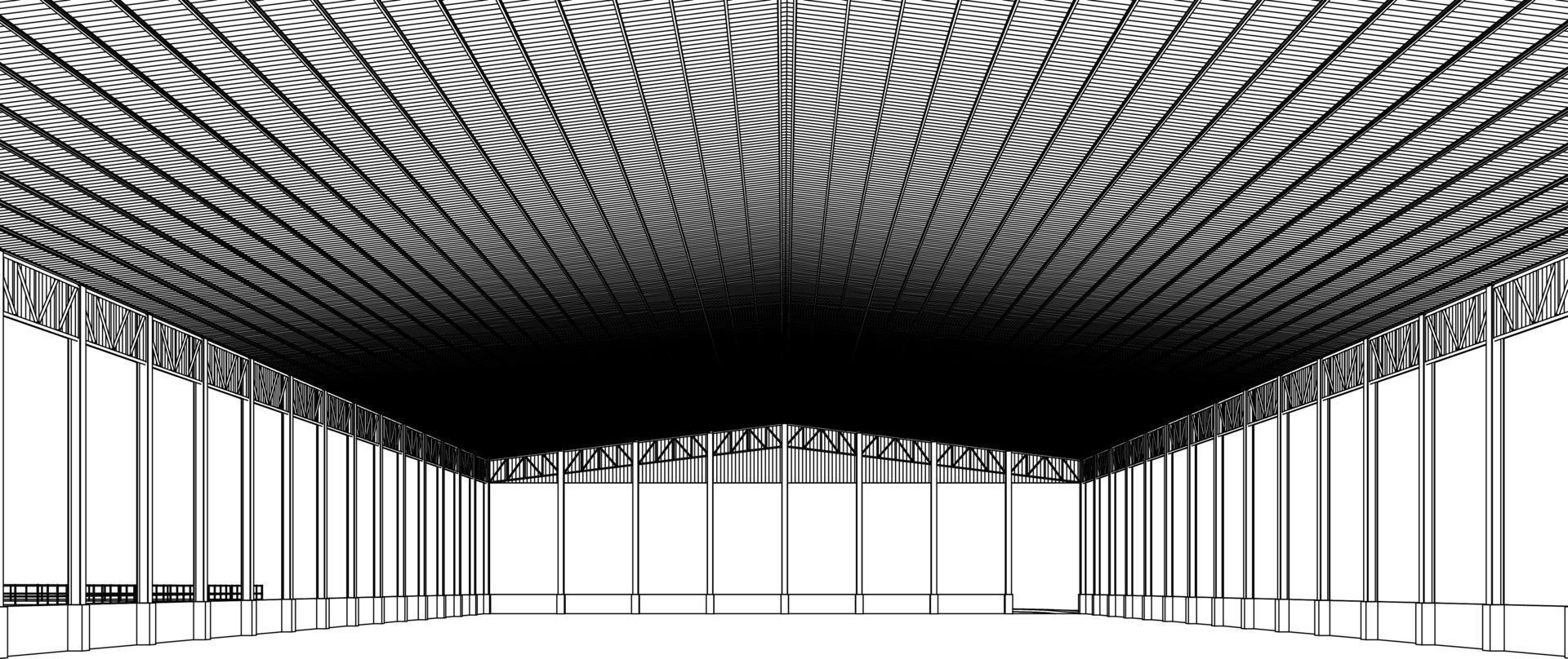 3D illustration of building project vector
