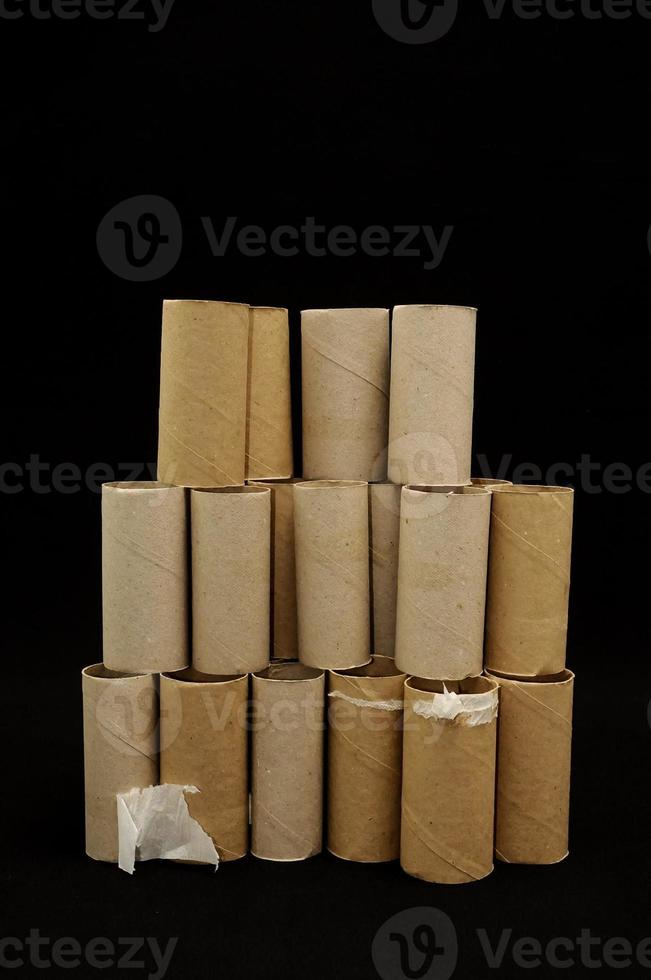Empty rolls of toilet paper photo