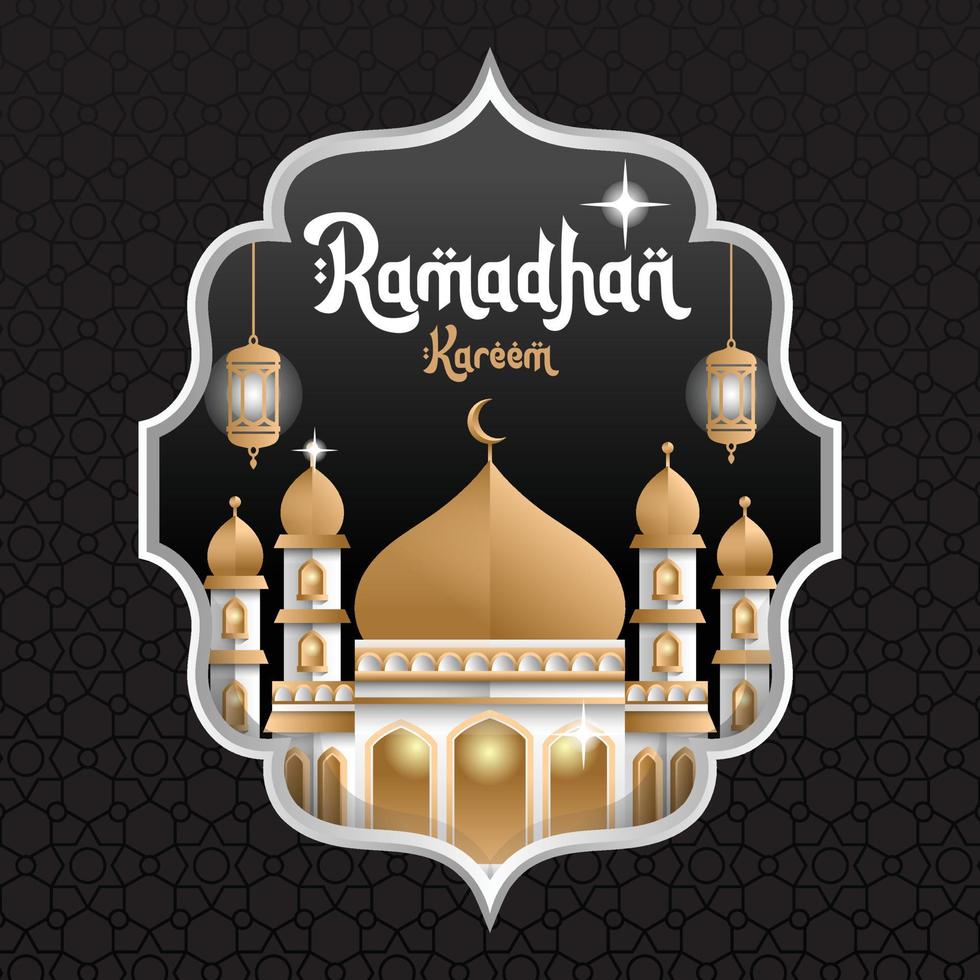Ramadán vector modelo con mezquita imagen