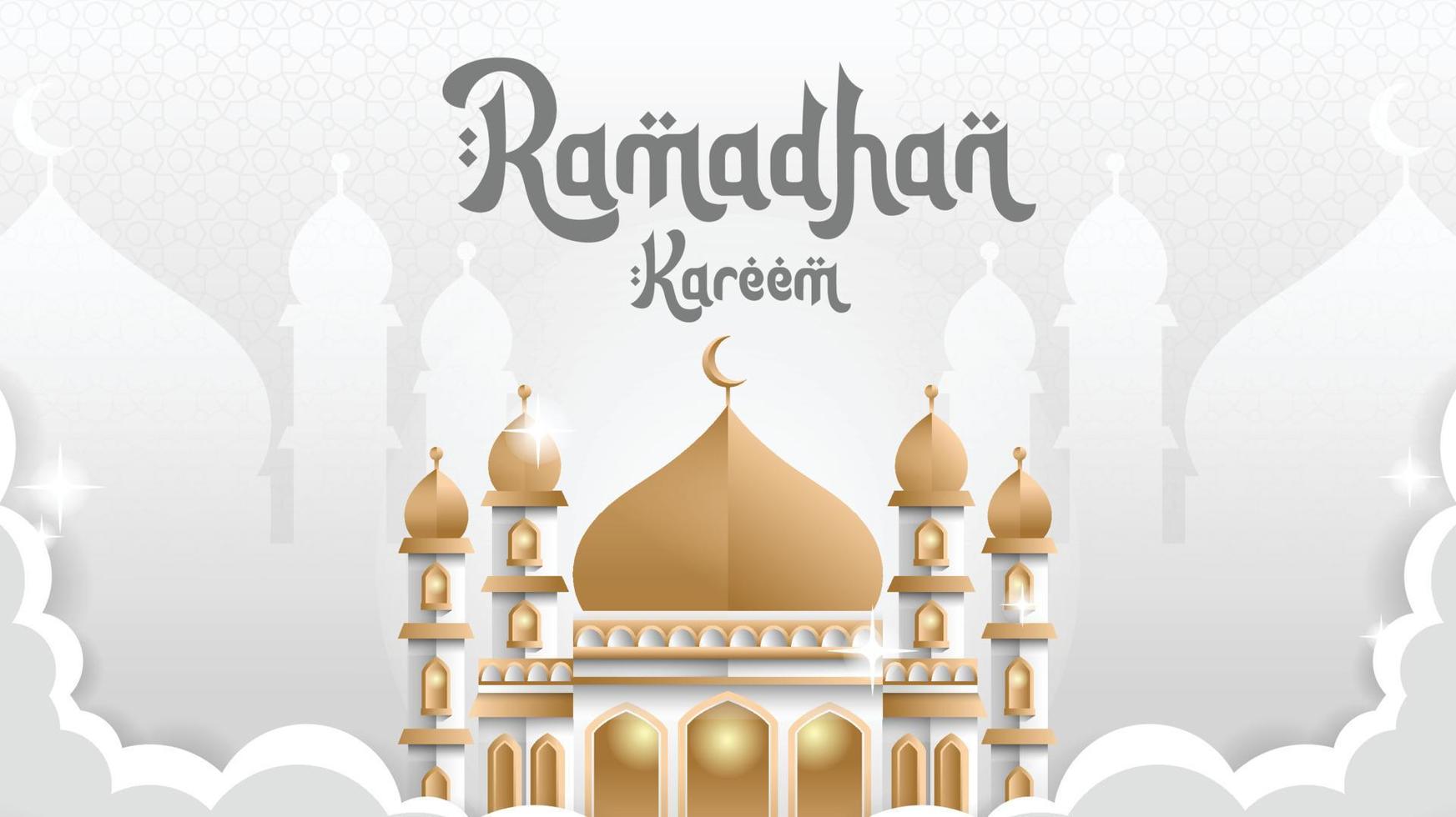 Ramadán dorado Hazme mezquita fondo de pantalla vector