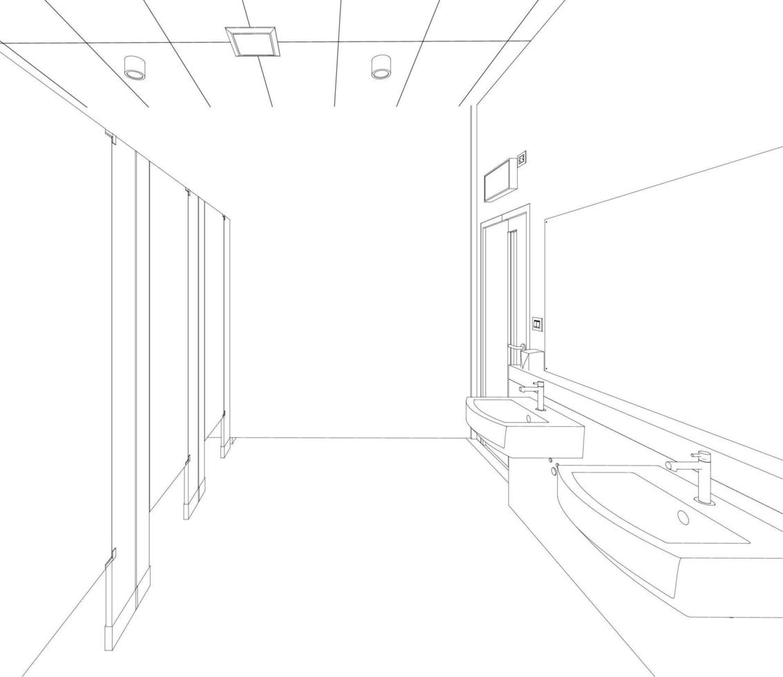 3D illustration of residential project vector