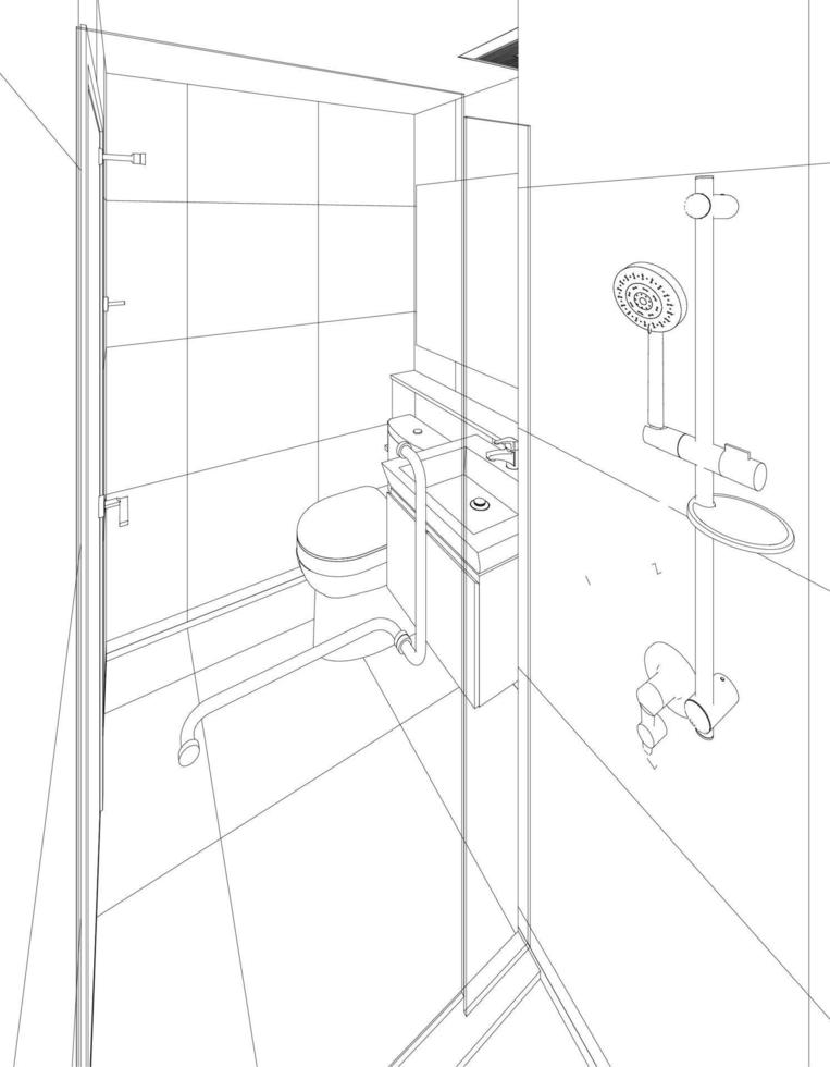 3d ilustración de residencial proyecto vector