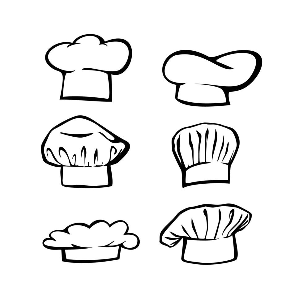 set of chef hat vector illustration. professional cap sign and symbol.