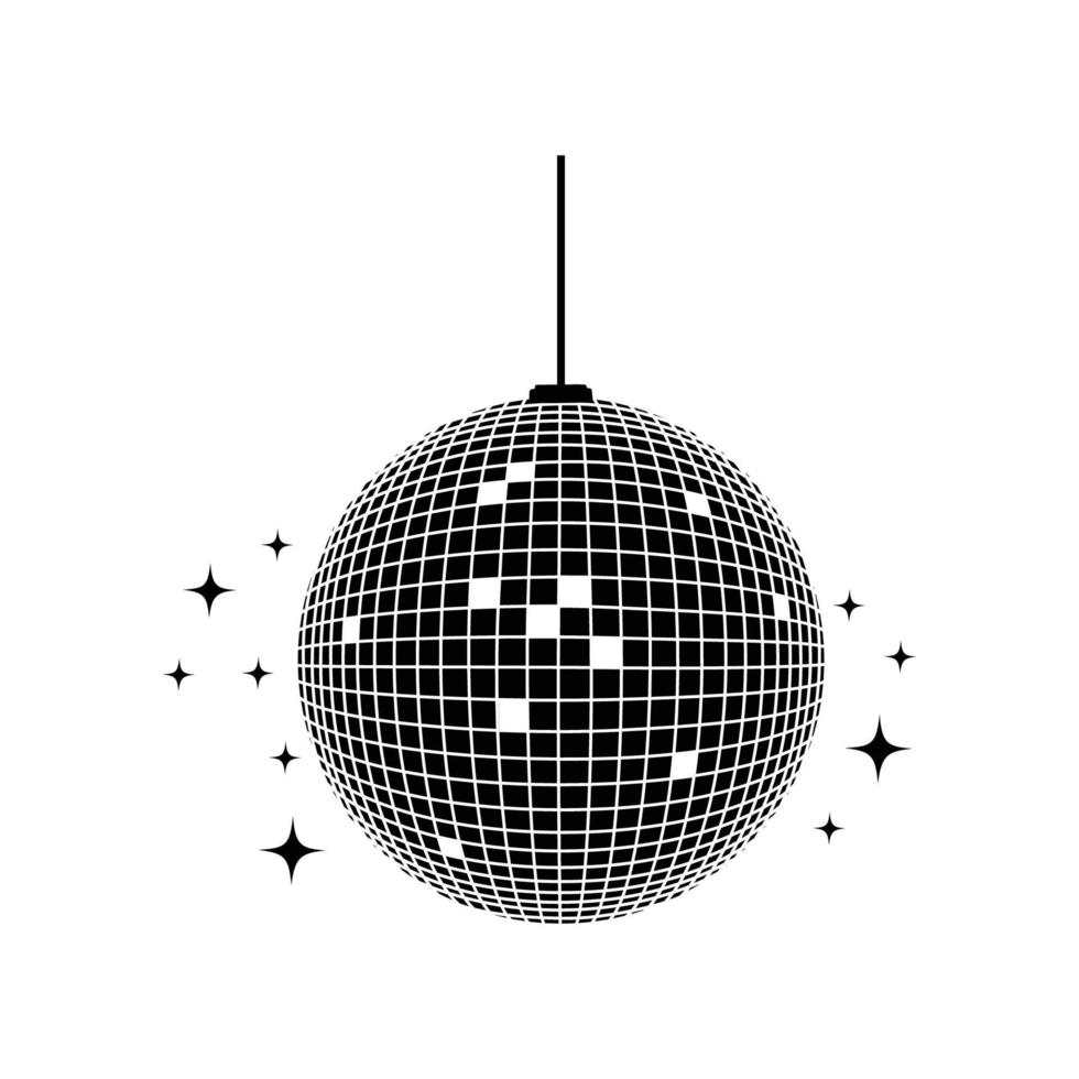 disco lamp silhouette design. discotheque party decoration. vector