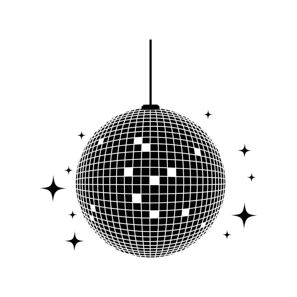 disco lámpara silueta diseño. discoteca fiesta decoración. vector