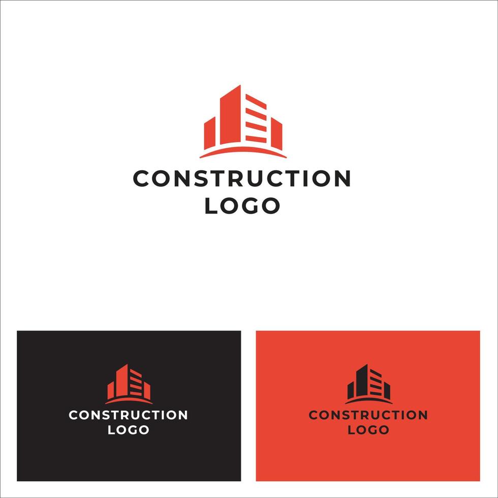 construcción edificio logo para tu empresa vector