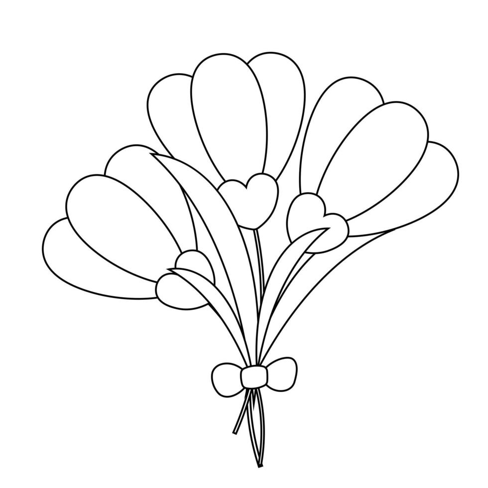 Flower snowdrop bouquet with bow in black and white vector