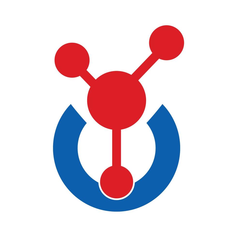 molecular network internet or chemistry logo and vector icon