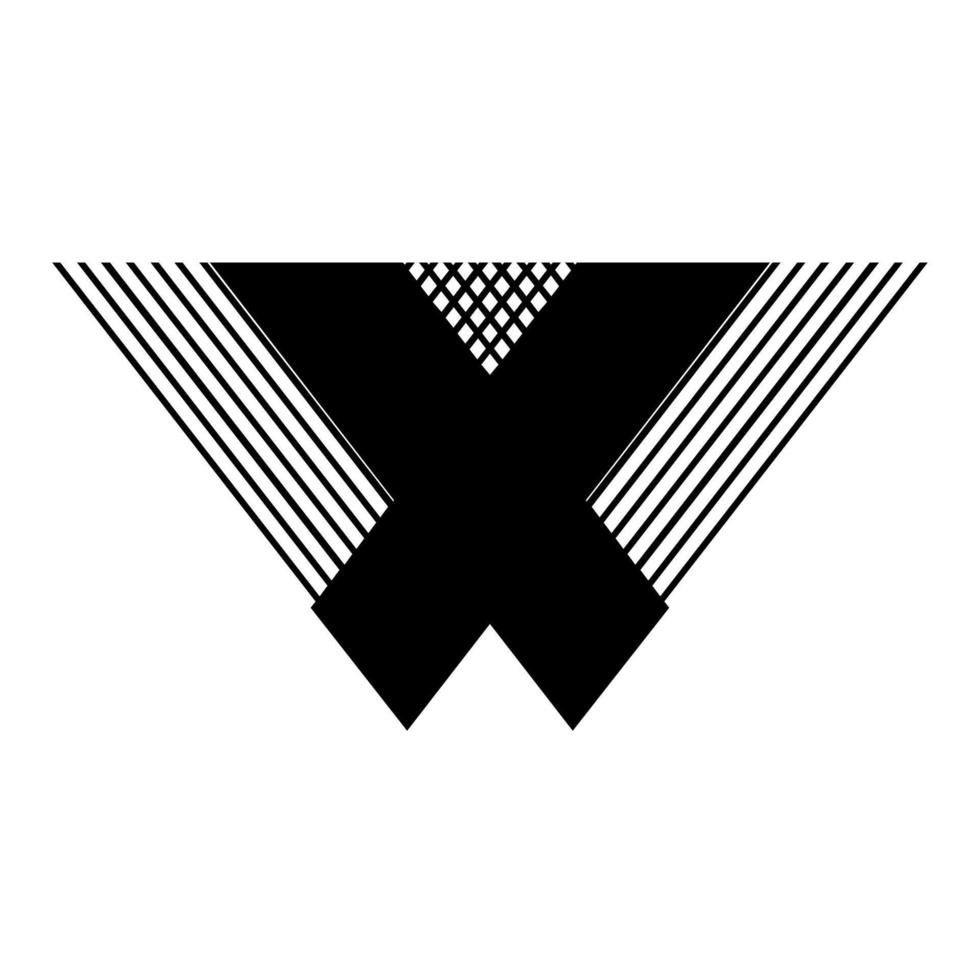 X, WX, XW initial geometric company logo and vector icon