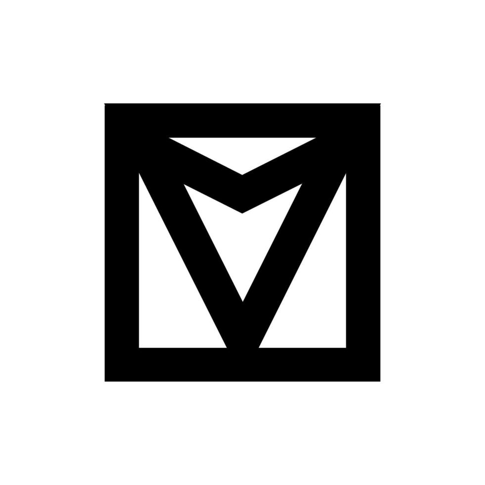 V, MV, MVO initial geometric company logo and vector icon