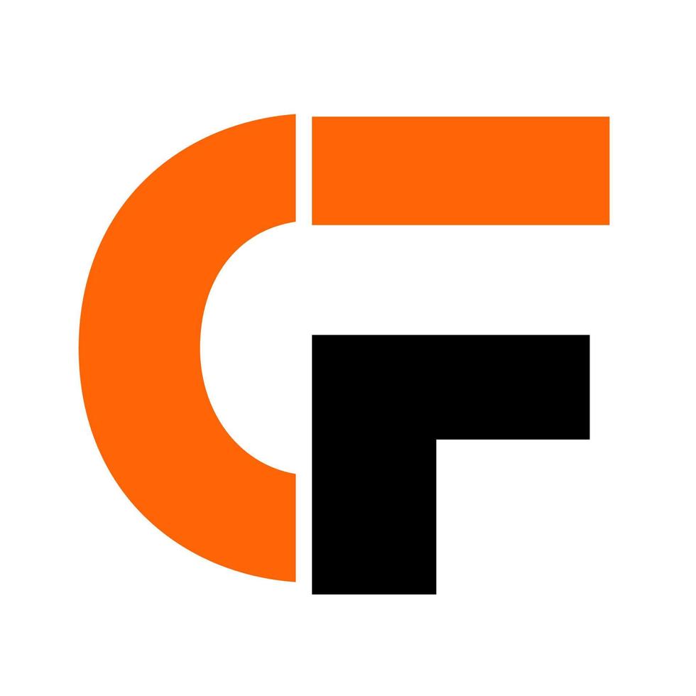 CF initial geometric company logo and vector icon