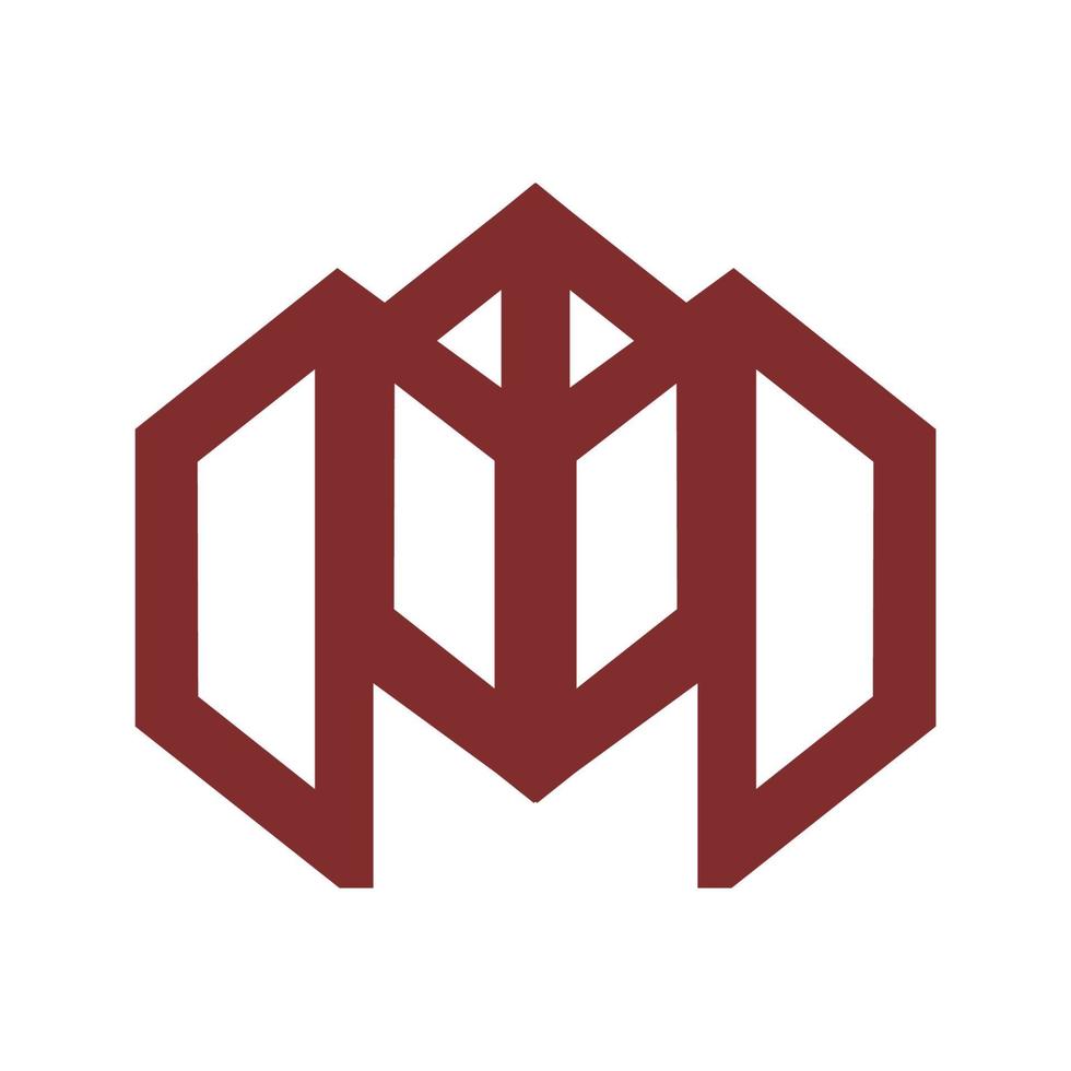 M, MO initials geometric line art logo and vector icon