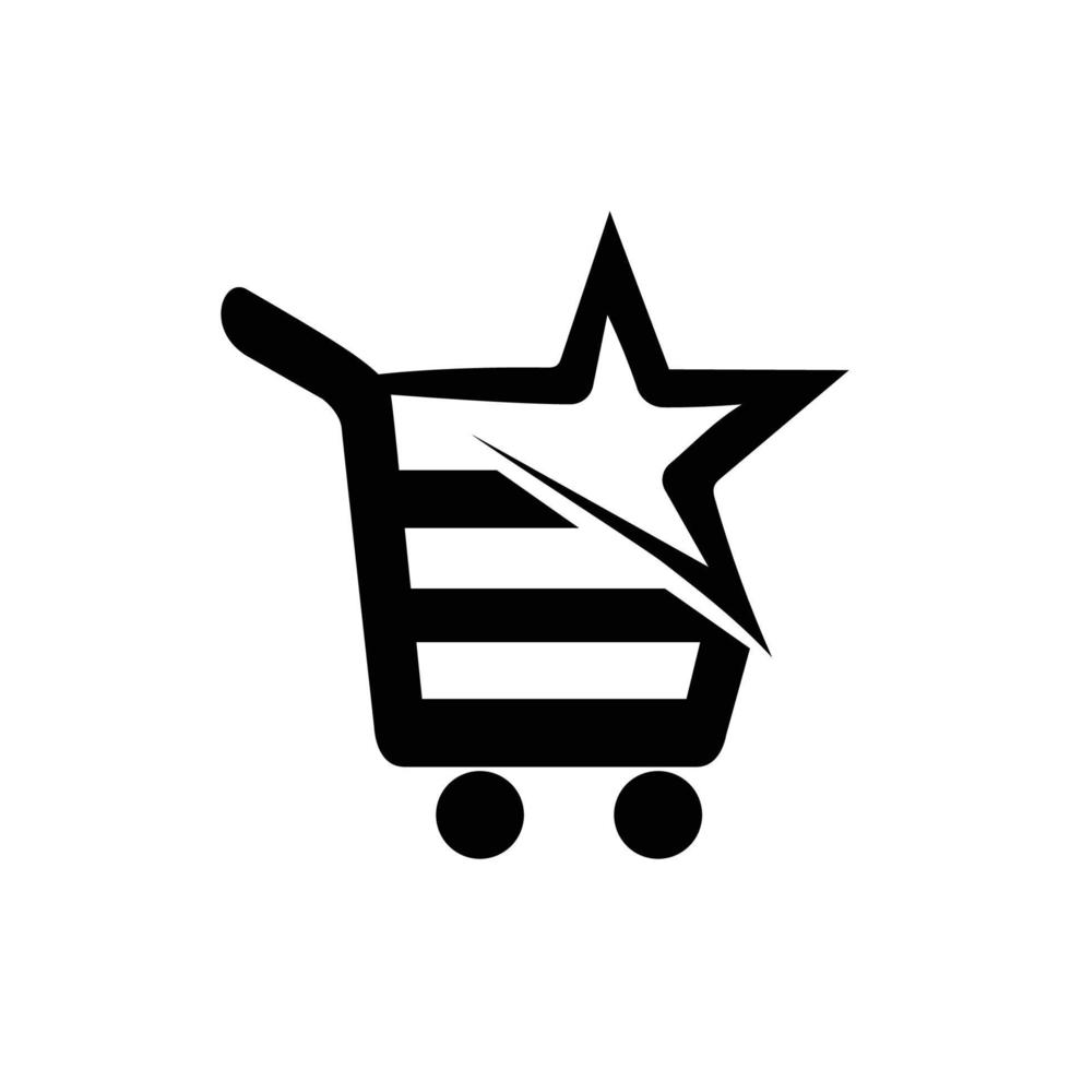 star seller cart icon and logo vector for trusted seller