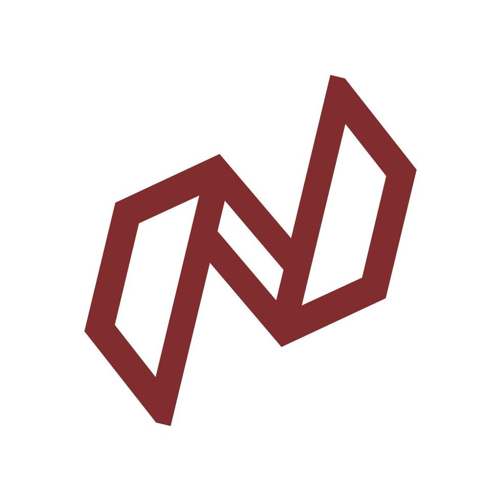 N initials geometric line art logo and vector icon