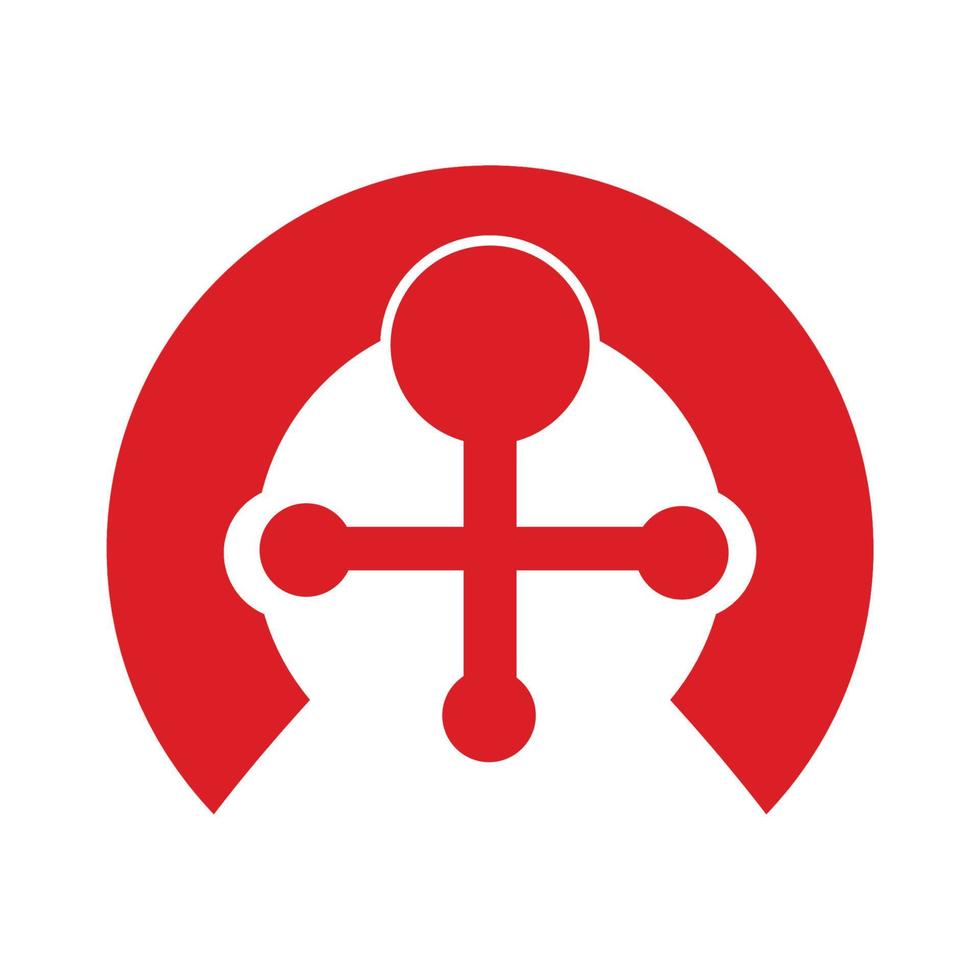 marine ship connection anchor point logo vector