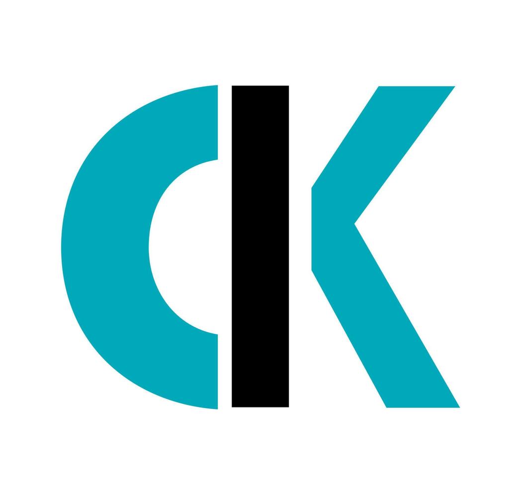 CK, CIK initial geometric company logo and vector icon