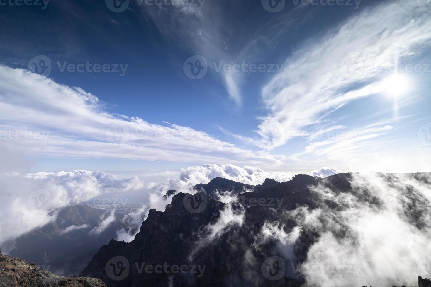 Above the clouds at el roque de los muchachos , the highest point on the island of la palma, spain photo
