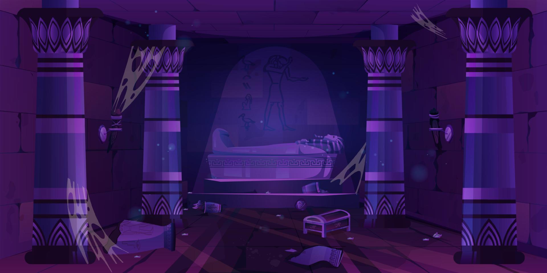Abandoned ancient egypt temple game background vector