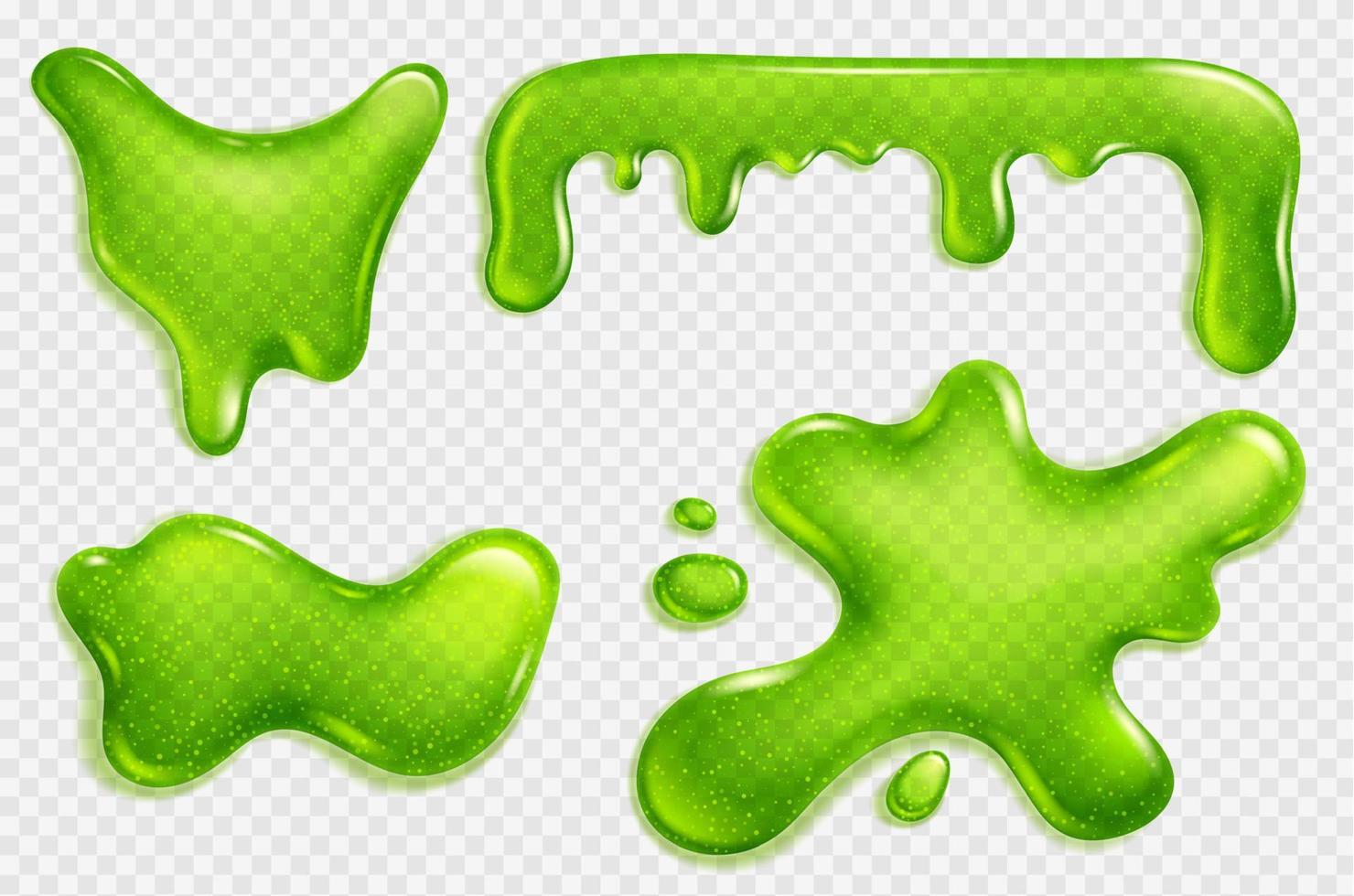 Green slime, jelly, liquid dripping snot or glue vector