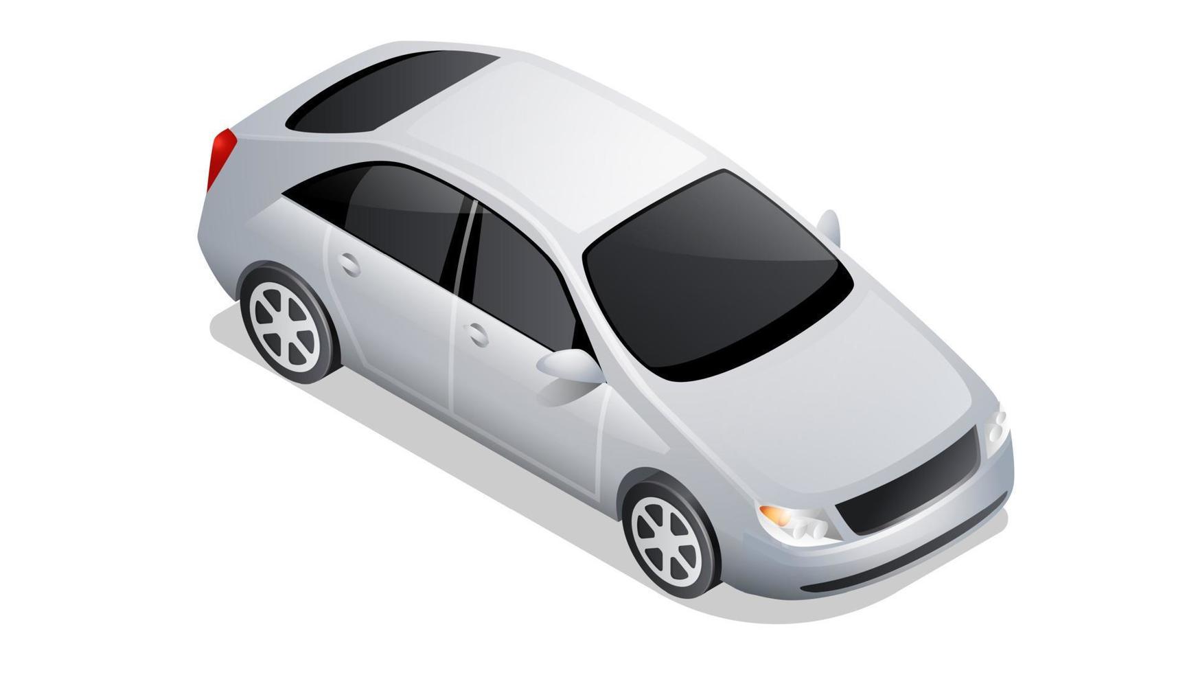 isométrica coche icono aislado en blanco vector