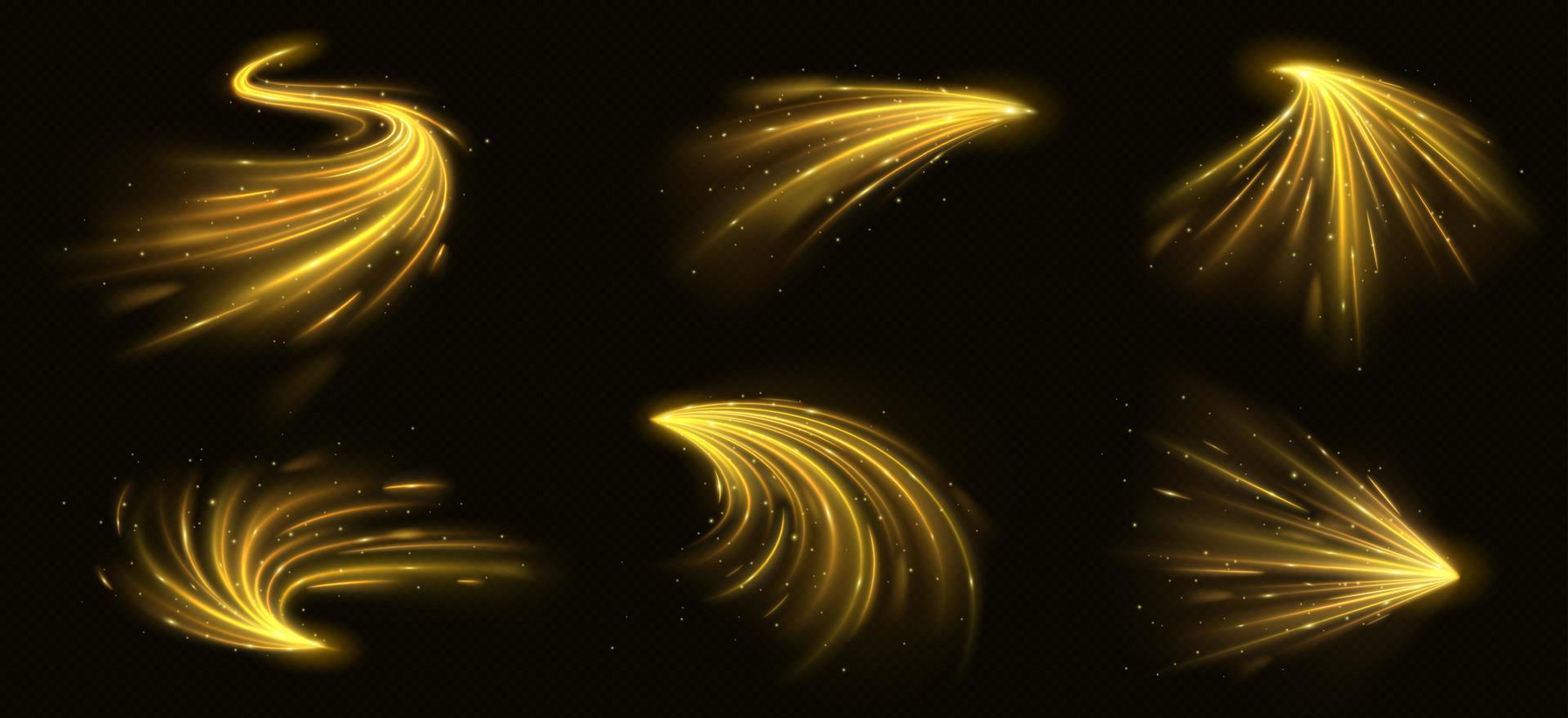 Realistic set of long exposure yellow light effect vector