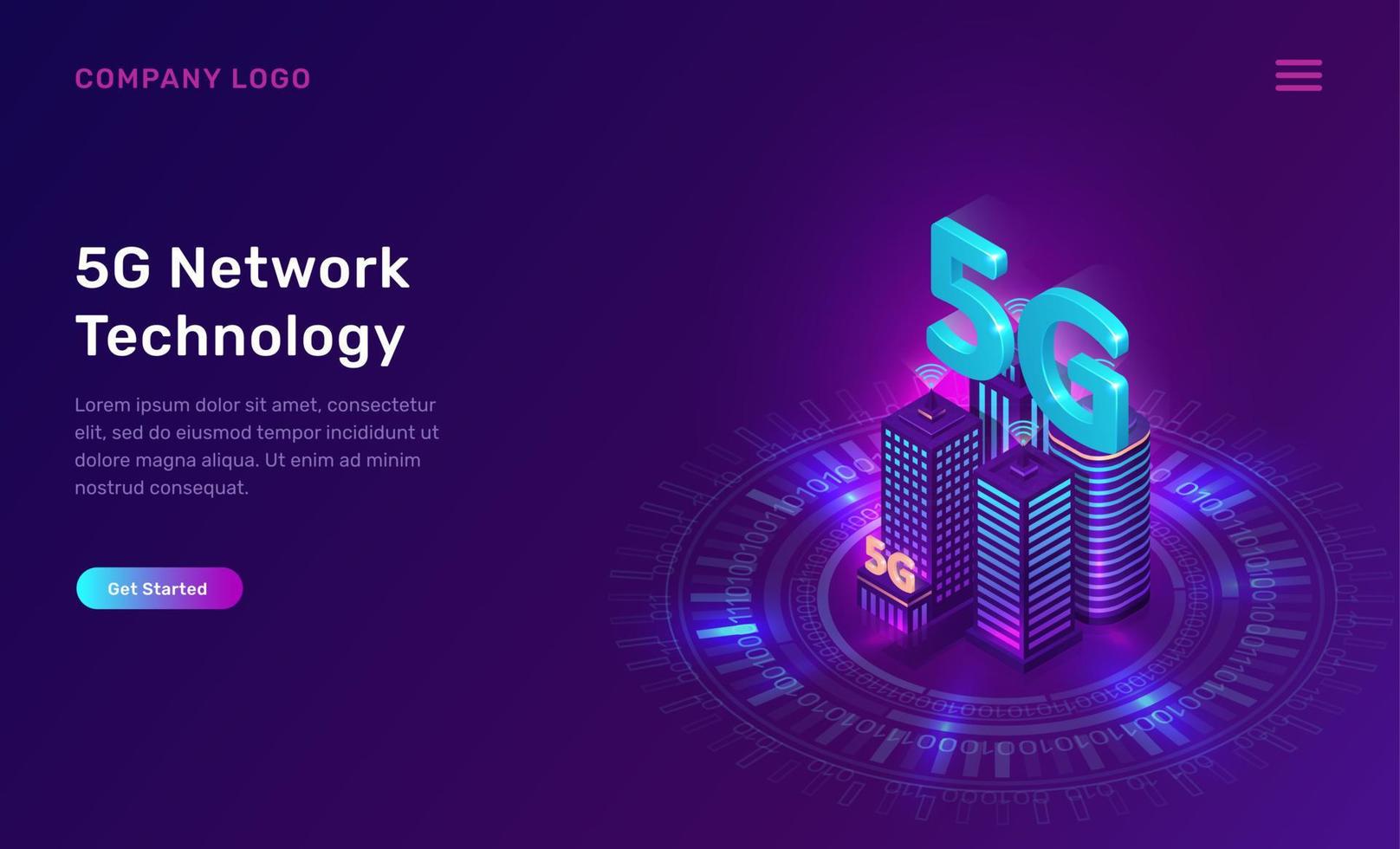 5G network technology, isometric concept vector