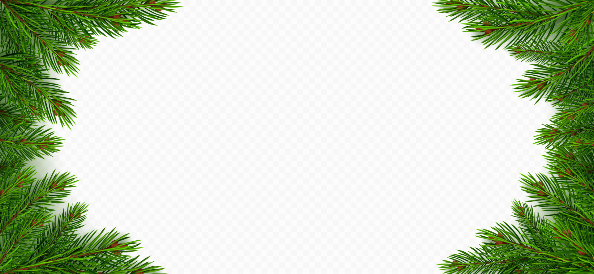 Green foam Christmas tree branch border with - Stock Photo [71120697] -  PIXTA