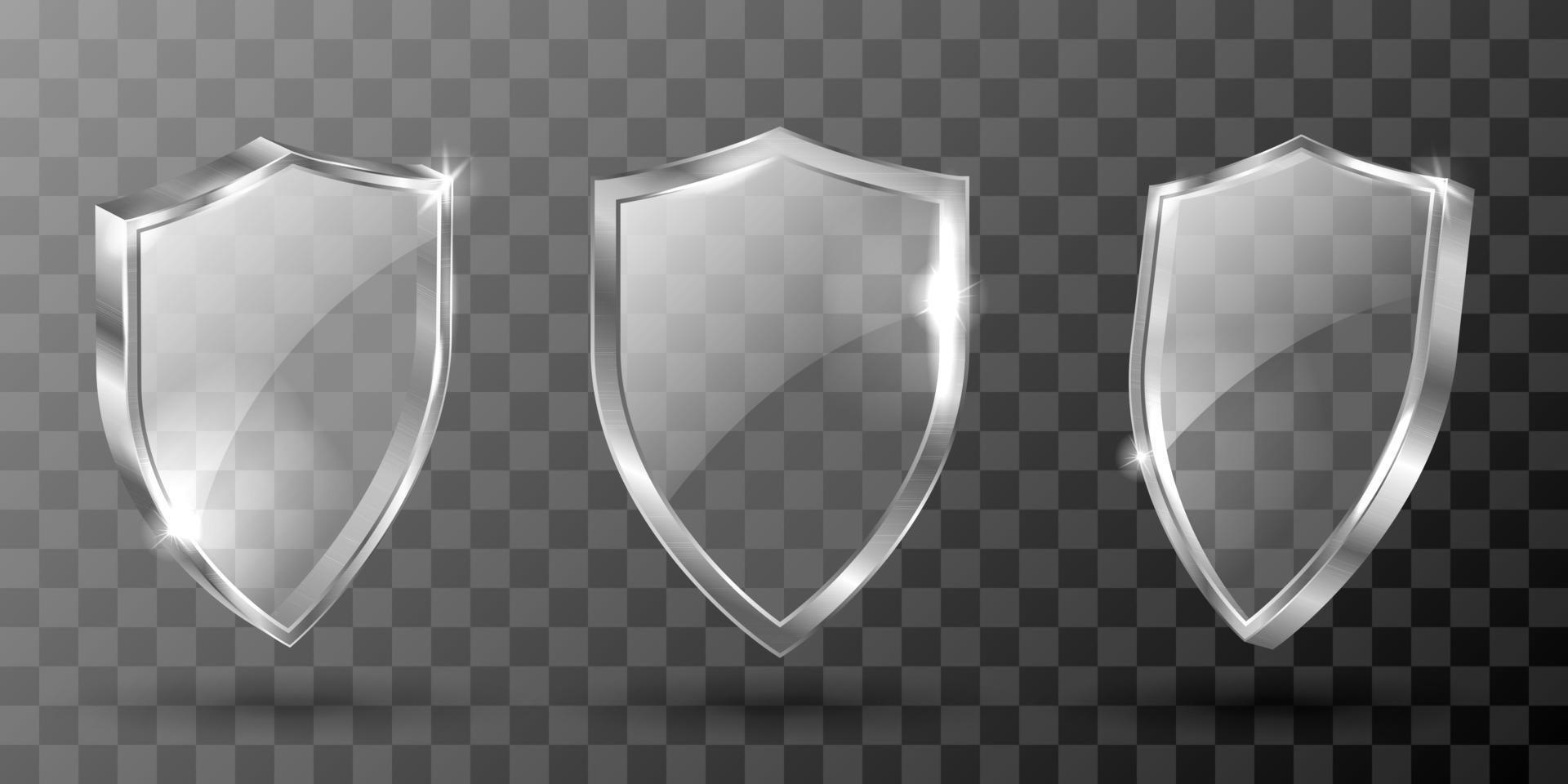 Glass shield, realistic award trophy, certificate vector