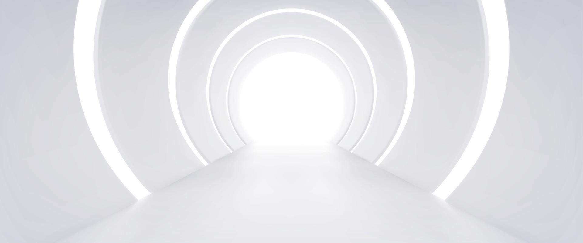 3d render white abstract room, corridor in vector