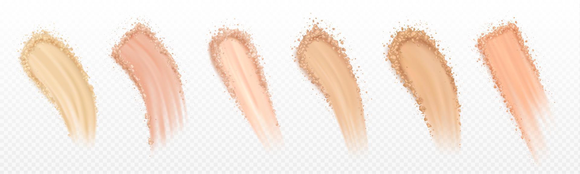Brown eyeshadow smear. Cosmetic swatch texture vector