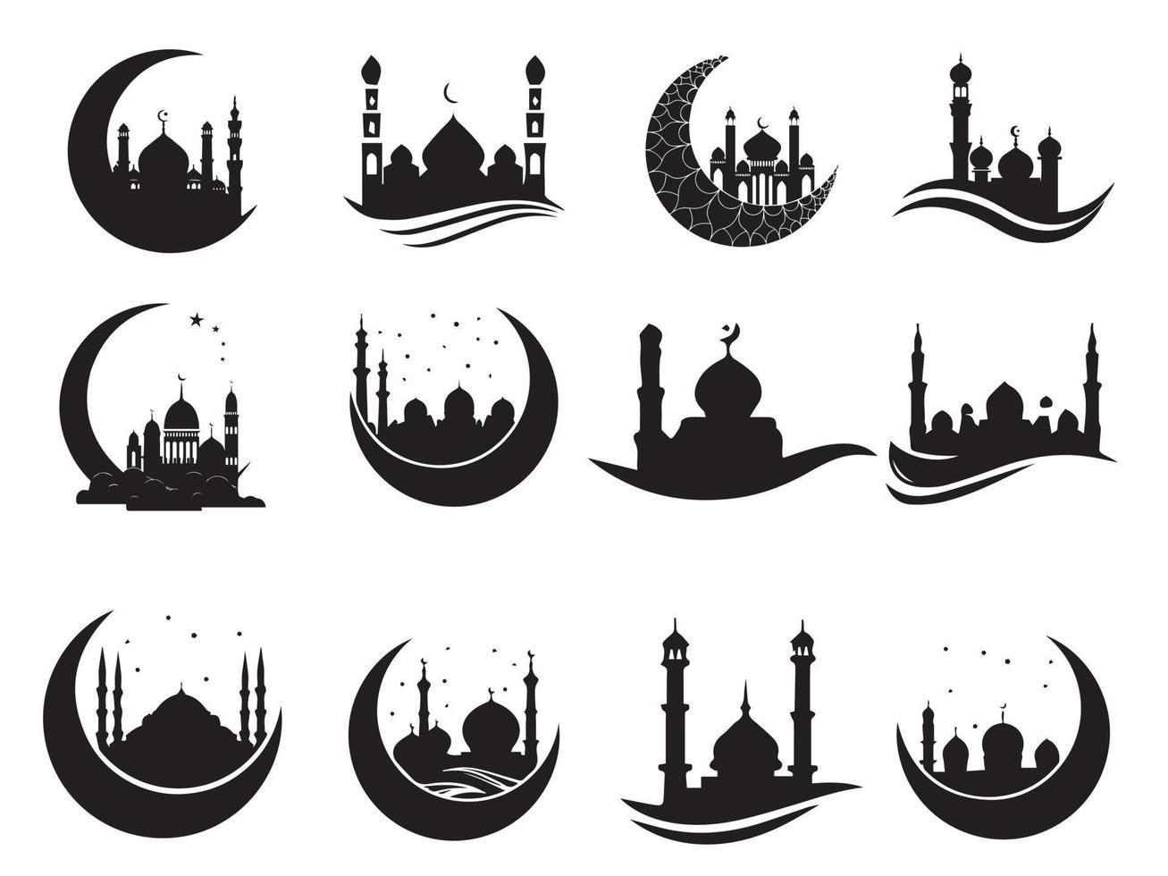 Mosque silhouette design free vector