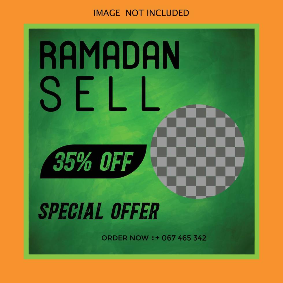 Ramadan sell social media poster design vector