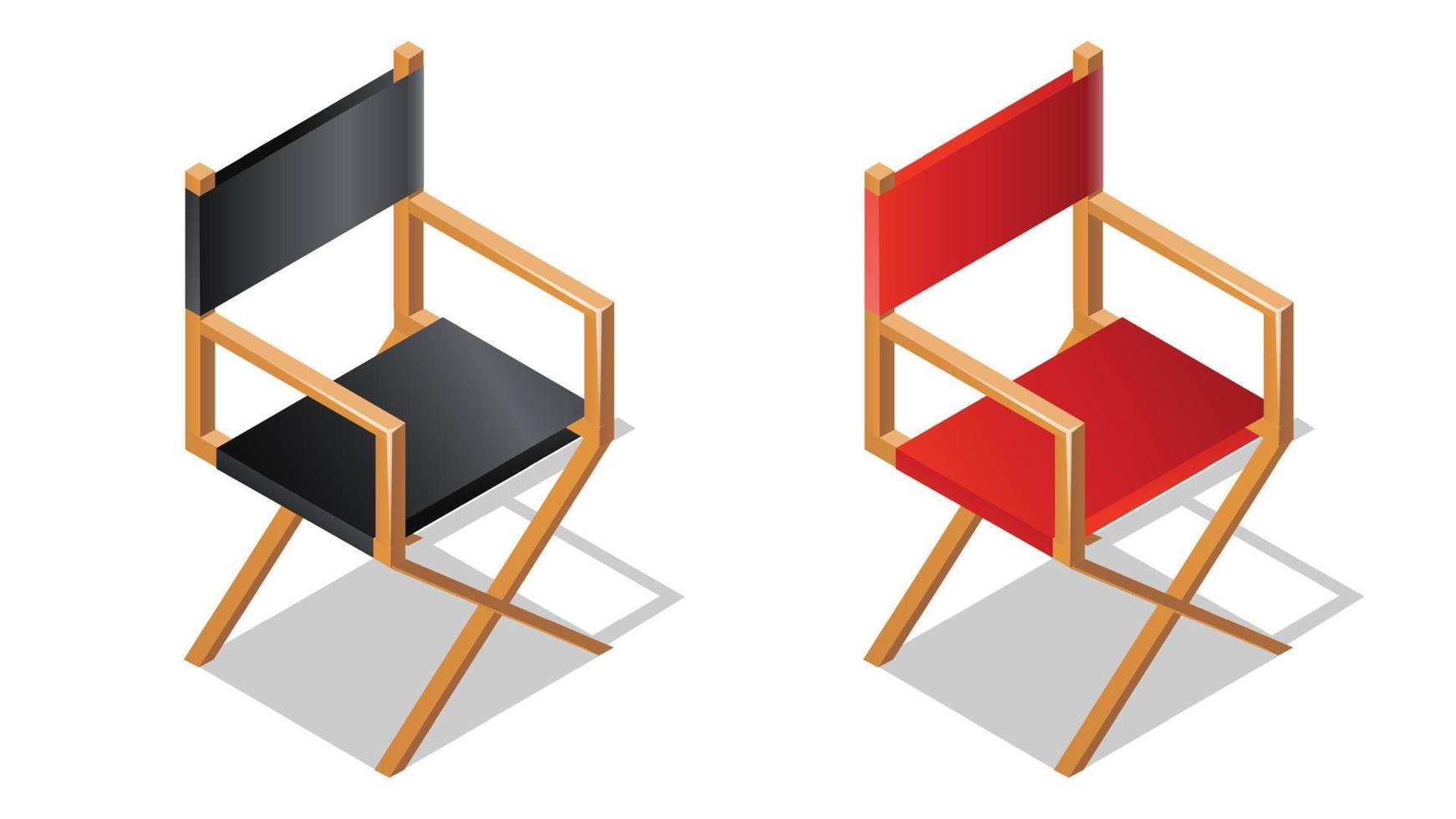 Movie director chair isometric icon with shadow vector