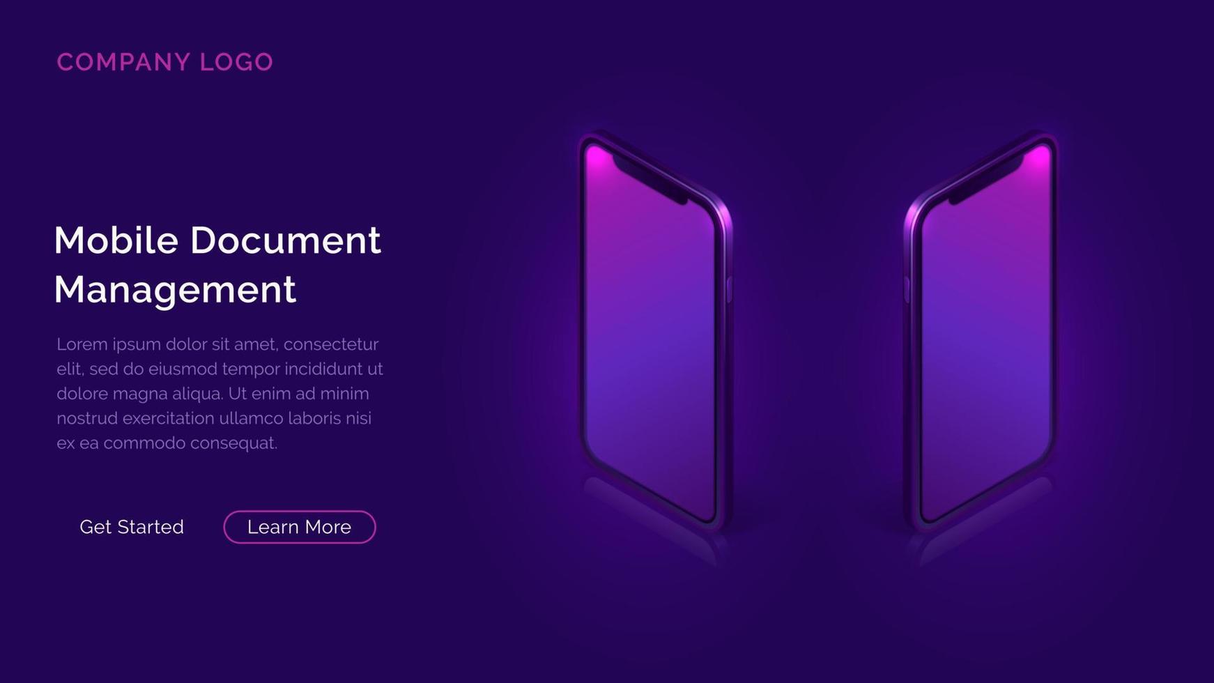 Mobile document manager business concept vector