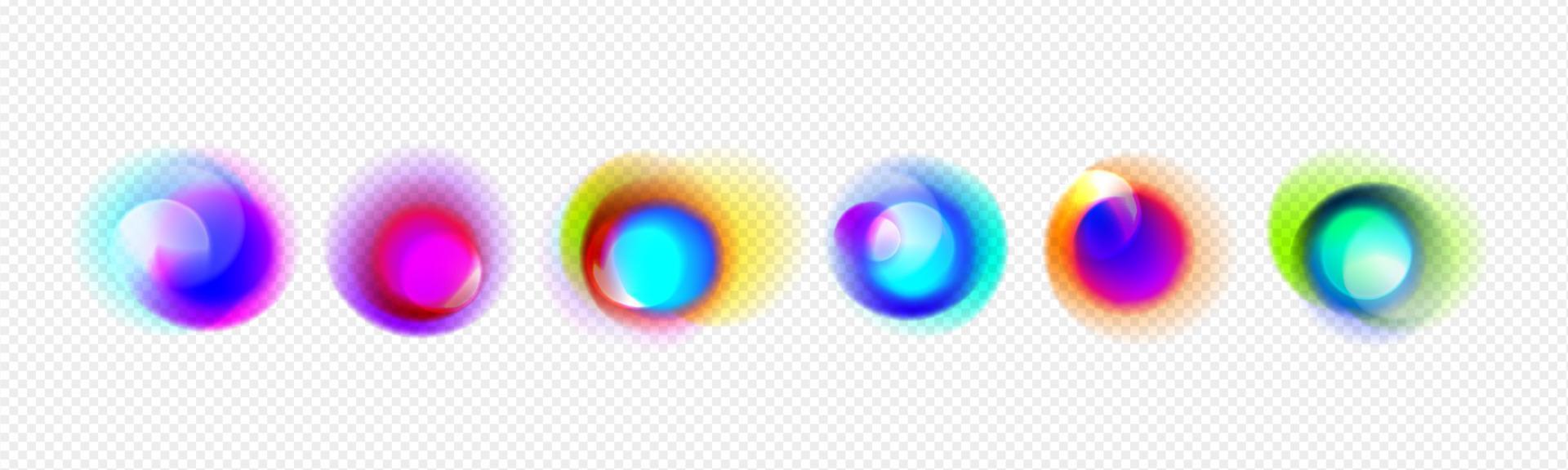 Realistic set of radial gradient spots vector