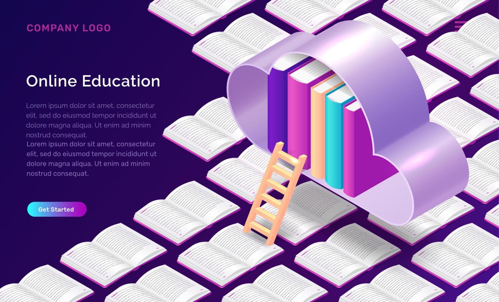 Online education isometric concept vector