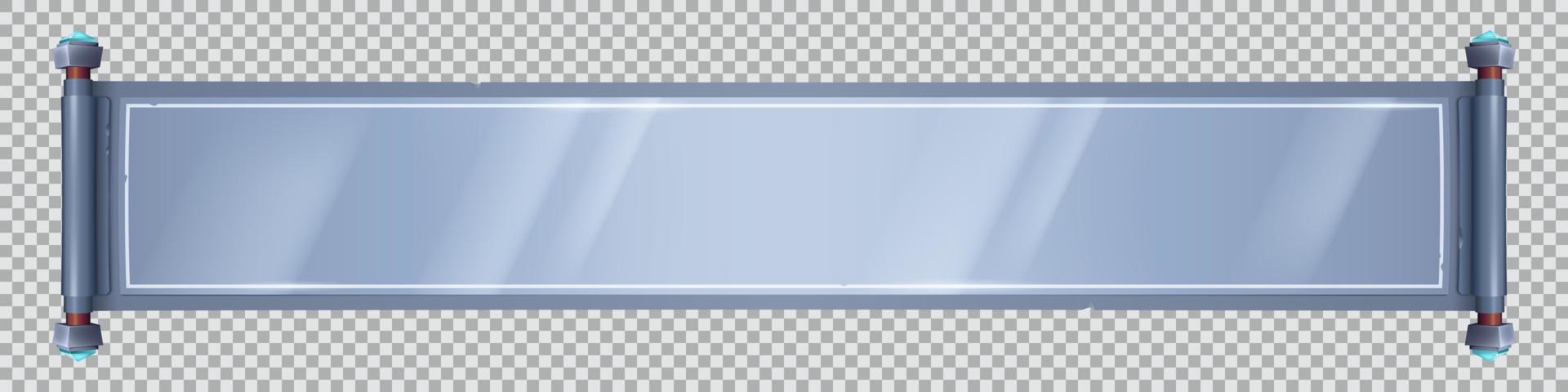Silver scroll paper, royal parchment banner vector