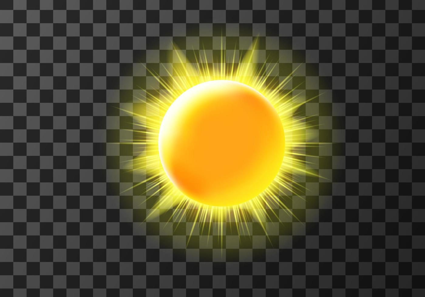 Sun disk with rays, weather meteo icon vector